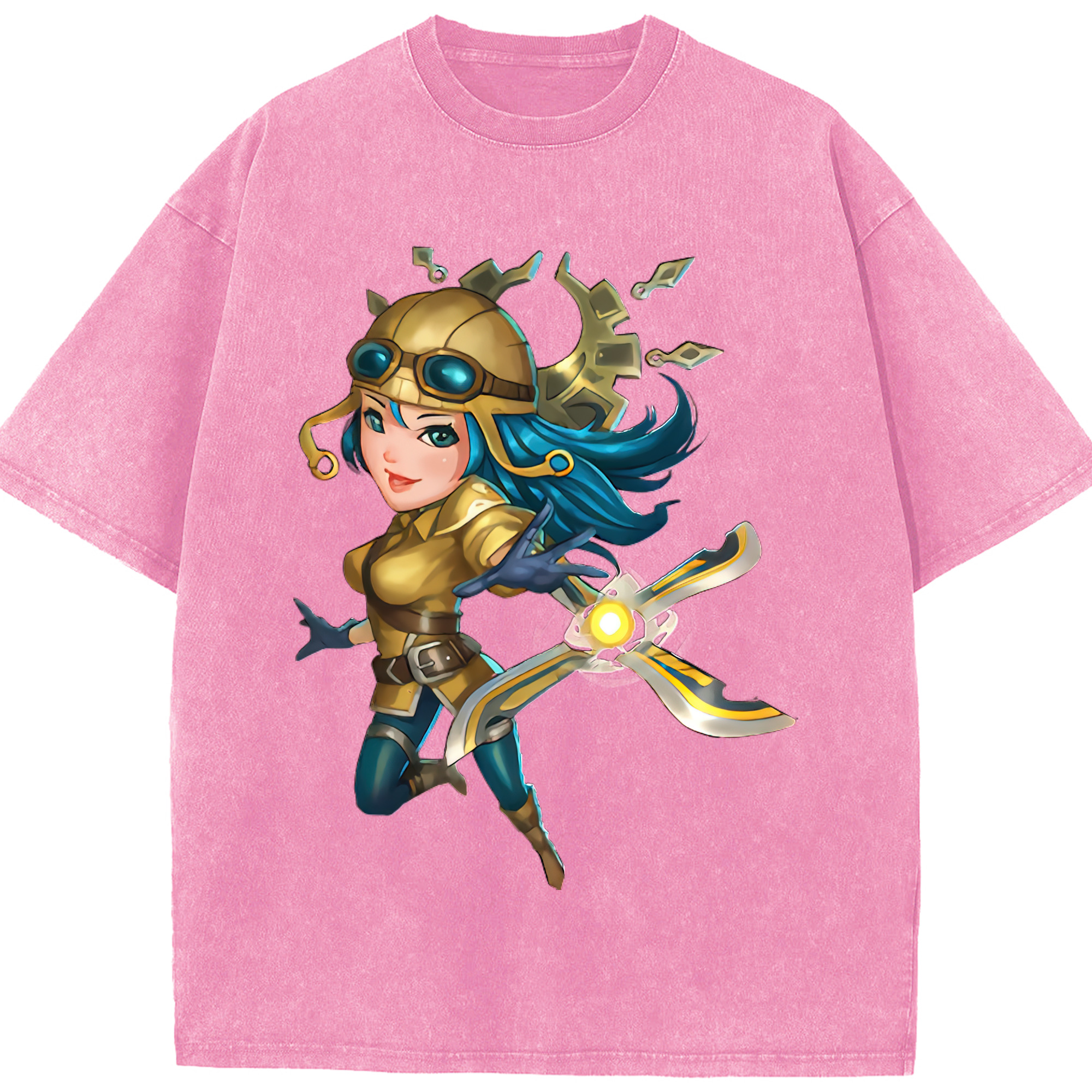 リーグ・オブ・レジェンド League of Legends LOL 綿100% ヴィンテージ風 半袖Tシャツ（フロントプリント）
